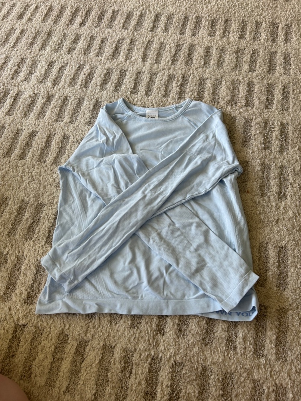 Athleta Girl Pale Blue Crewneck Long Sleeve Top